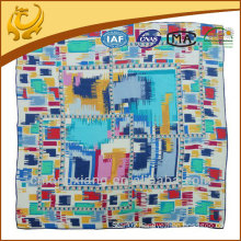 2015 new pattern real material classic square 100% silk scarf wholesale